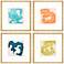 Gestural II 20"W x 20"H Framed Art Set of 4