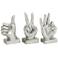 Gestures Distressed Silver Hand Sculptures Set of 3