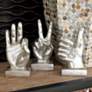 Gestures Distressed Silver Hand Sculptures Set of 3