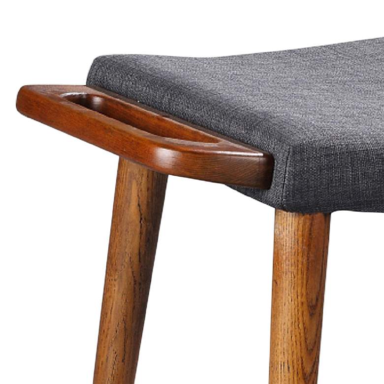 Image 2 Geta Charcoal Linen Weave Fabric Ottoman more views