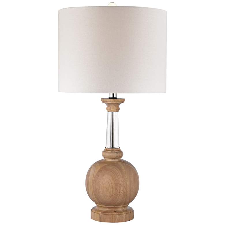 Image 1 Getty Washed Wood and Clear Crystal Table Lamp