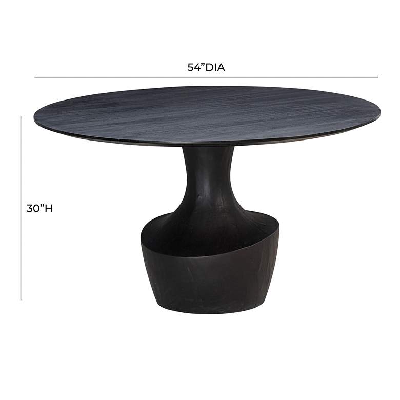 Image 7 Gevra 54" Wide Black Wood Faux Plaster Round Dinning Table more views