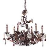 Ghia 29&quot; Wide 6-Light Vine and Flower Crystal Chandelier