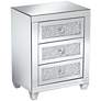Gia 20" Wide Mirrored Silver 3-Drawer Side Table