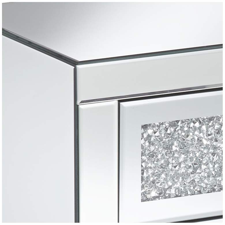 Image 3 Gia 20 inch Wide Mirrored Silver 3-Drawer Side Table more views