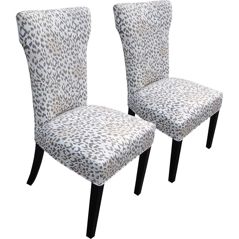Image 1 Gia Taupe Cheetah Dining Chair Set of 2