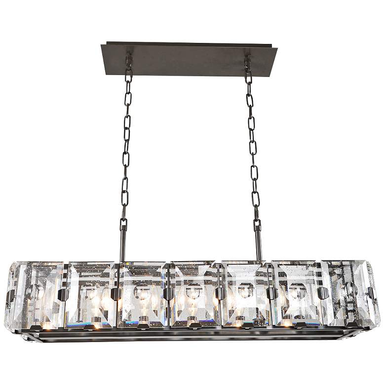 Image 2 Giada 37" Wide Bronze Crystal Kitchen Island Light Pendant