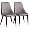 Giada Gray Velvet Fabric Tufted Dining Chairs Set of 2