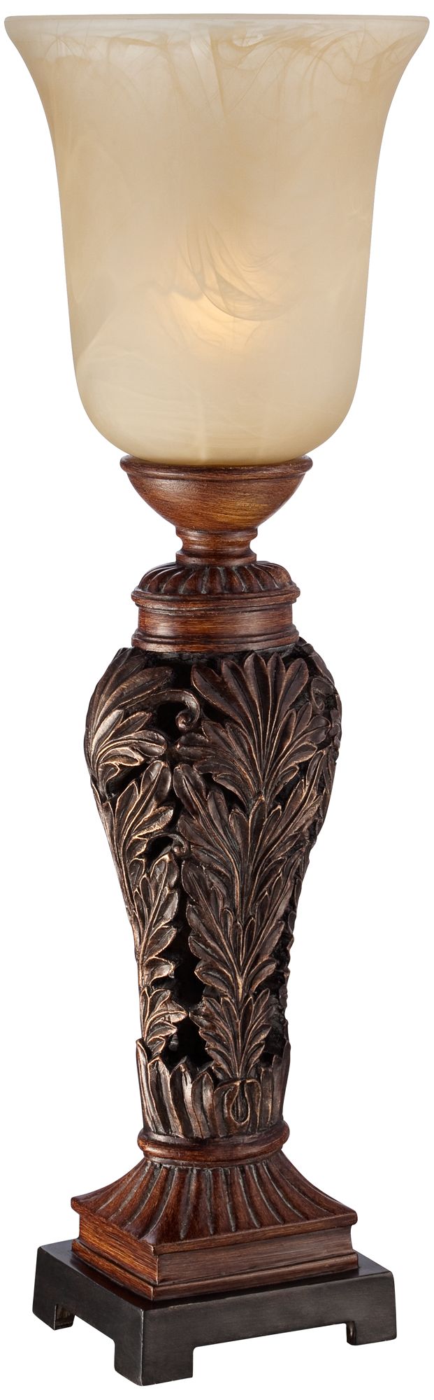 Image 3 Gianmarco 24" High Double Bronze Leaf Traditional Console Lamp