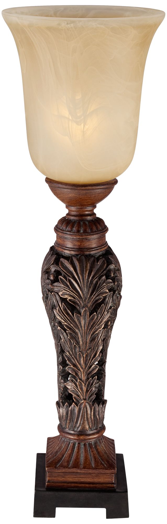 Gianmarco 24" High Double Bronze Leaf Traditional Console Lamp in scene