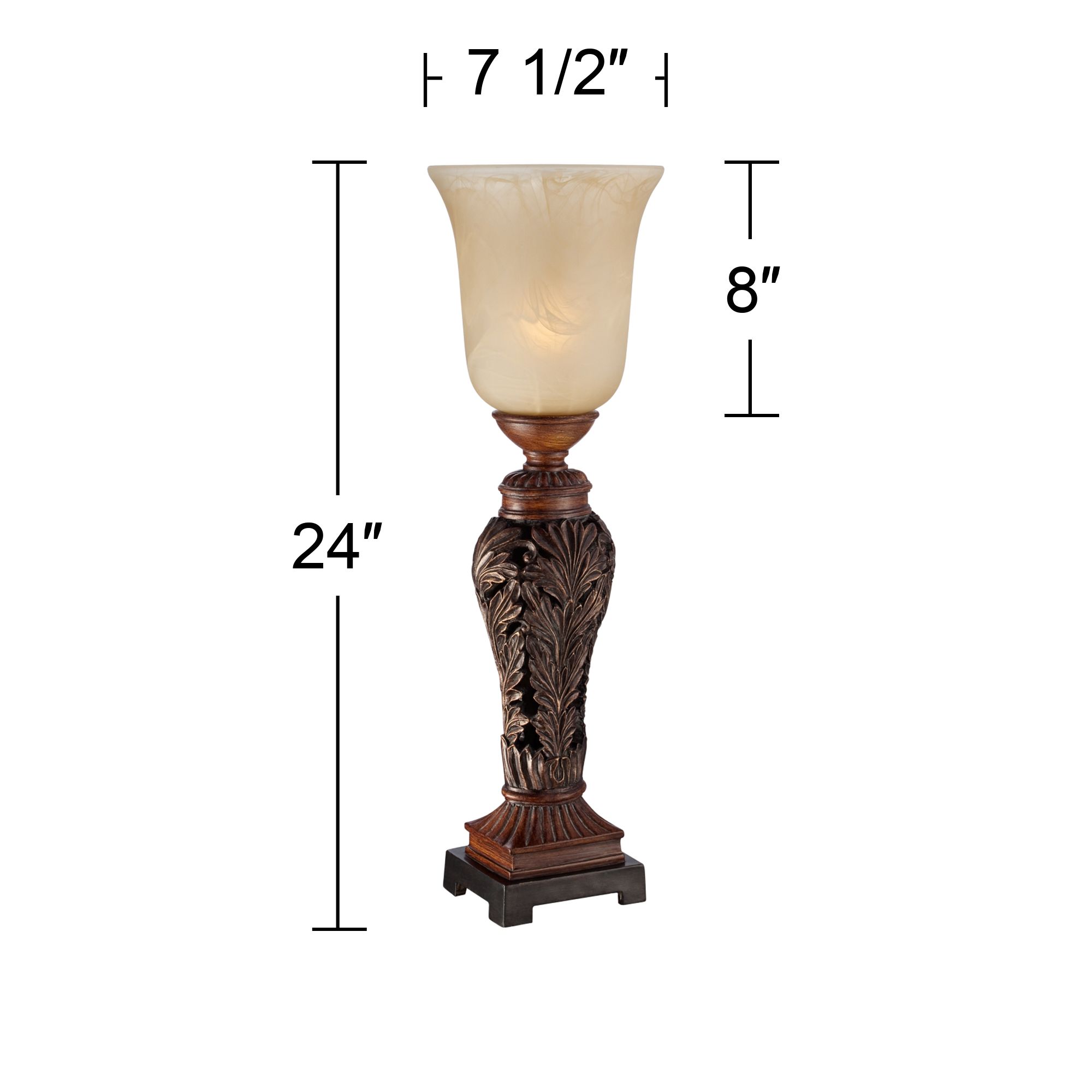 Gianmarco 24" High Double Bronze Leaf Traditional Console Lamp in scene