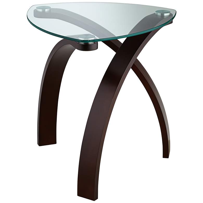 Image 2 Gianna 23 1/2" Wide Espresso and Glass Modern End Table