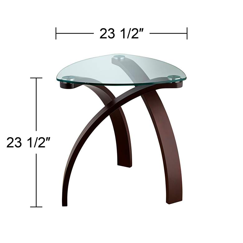 Image 6 Gianna 23 1/2 inch Wide Espresso and Glass Modern End Table more views