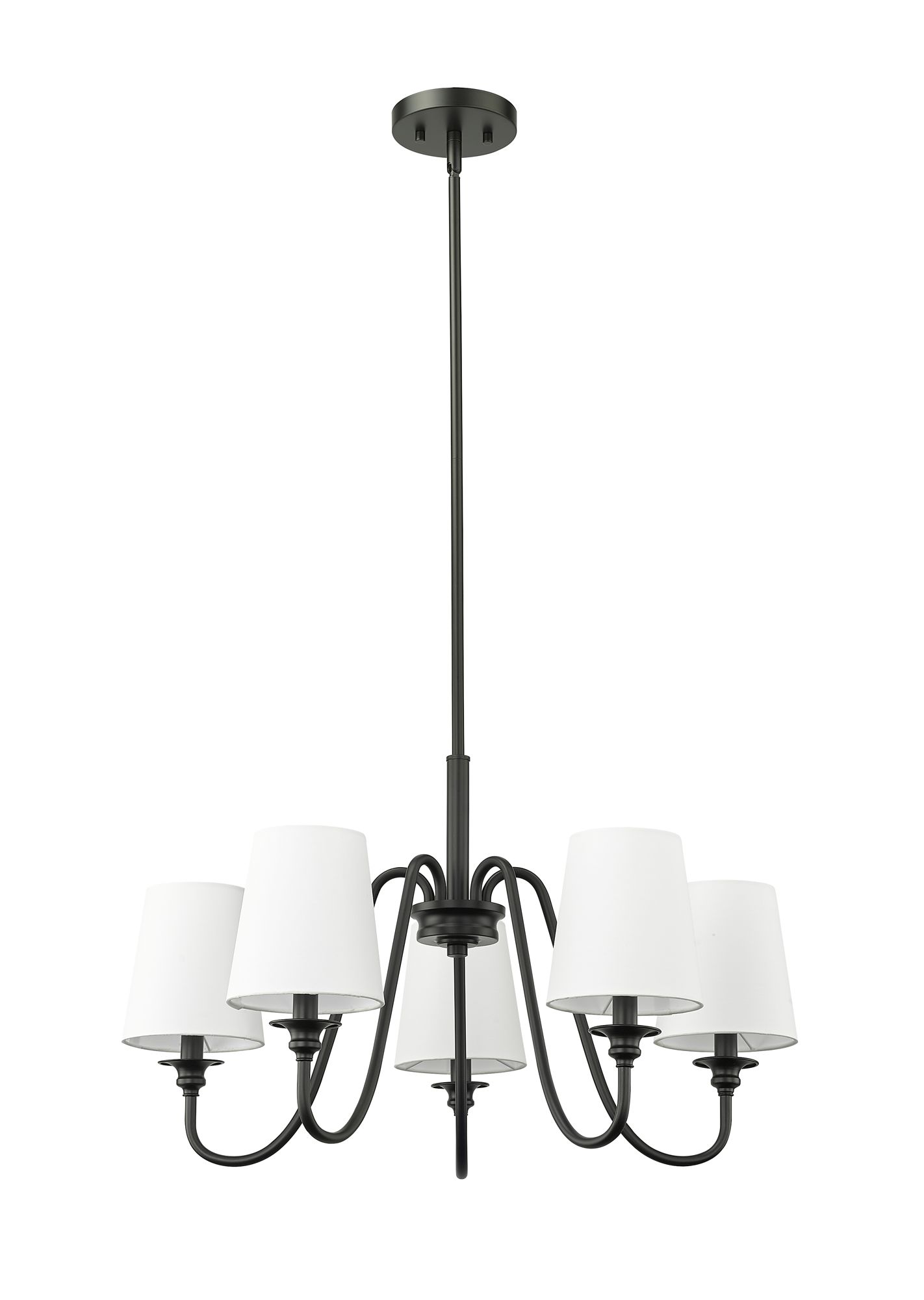 Gianna 26" Wide Matte Black 5-Light Chandelier