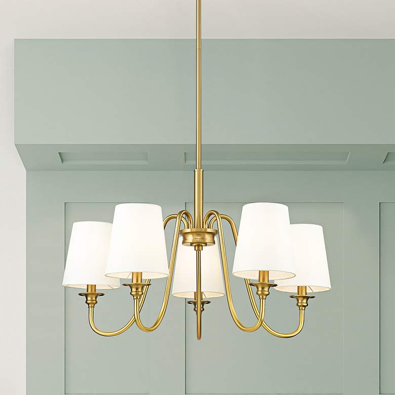 Image 2 Gianna 26" Wide Modern Gold 5-Light Chandelier