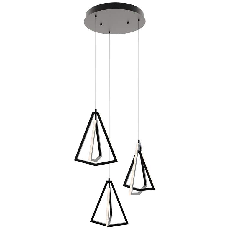 Image 1 Gianna 27.5" 3 Light Round Black LED Pendant