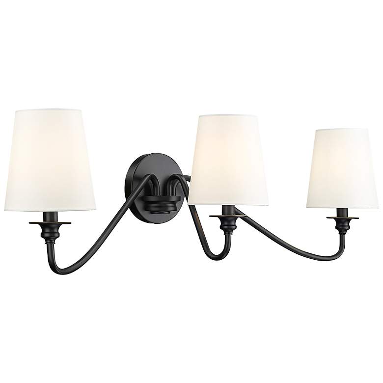 Image 3 Gianna 32" Wide Matte Black 3-Light Bath Light