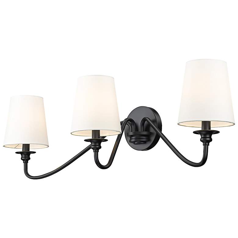 Image 7 Gianna 32" Wide Matte Black 3-Light Bath Light more views