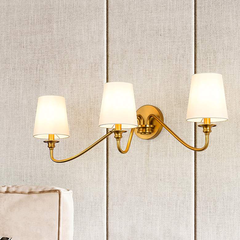 Image 2 Gianna 32" Wide Modern Gold 3-Light Bath Light