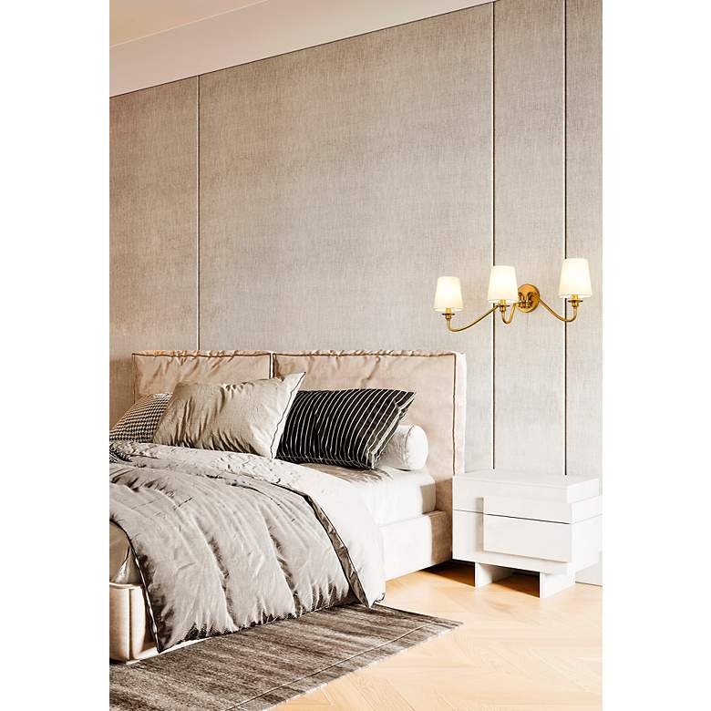 Image 4 Gianna 32" Wide Modern Gold 3-Light Bath Light more views