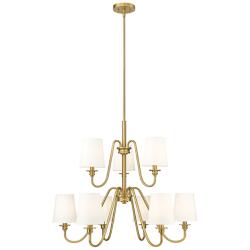 Gianna 32" Wide Modern Gold 9-Light 2-Tier Chandelier