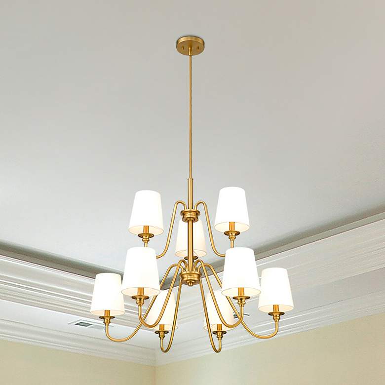 Image 1 Gianna 32" Wide Modern Gold 9-Light 2-Tier Chandelier