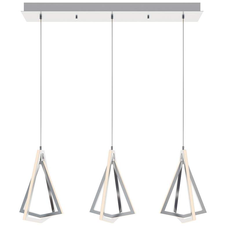 Image 1 Gianna 36" 3 Light Linear Satin Nickel LED Pendant