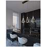 Thumbnail2 of Gianna 36" 3 Light Linear Satin Nickel LED Pendant more views