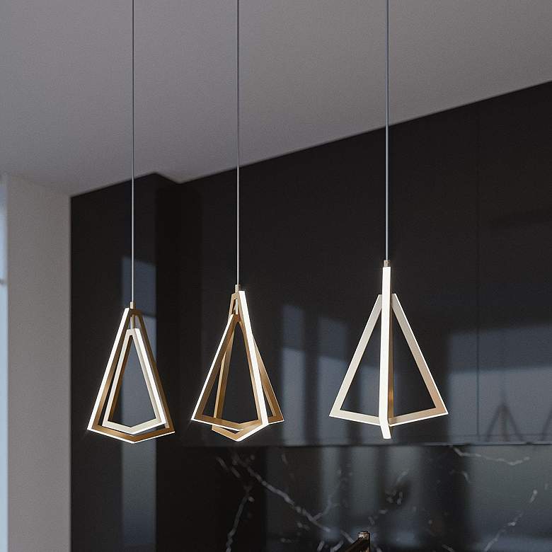 Image 2 Gianna 36" Wide Black 3-Light Linear LED Pendant