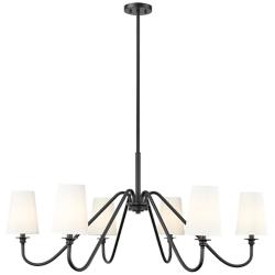 Gianna 46 1/4" Wide Matte Black 6-Light Chandelier