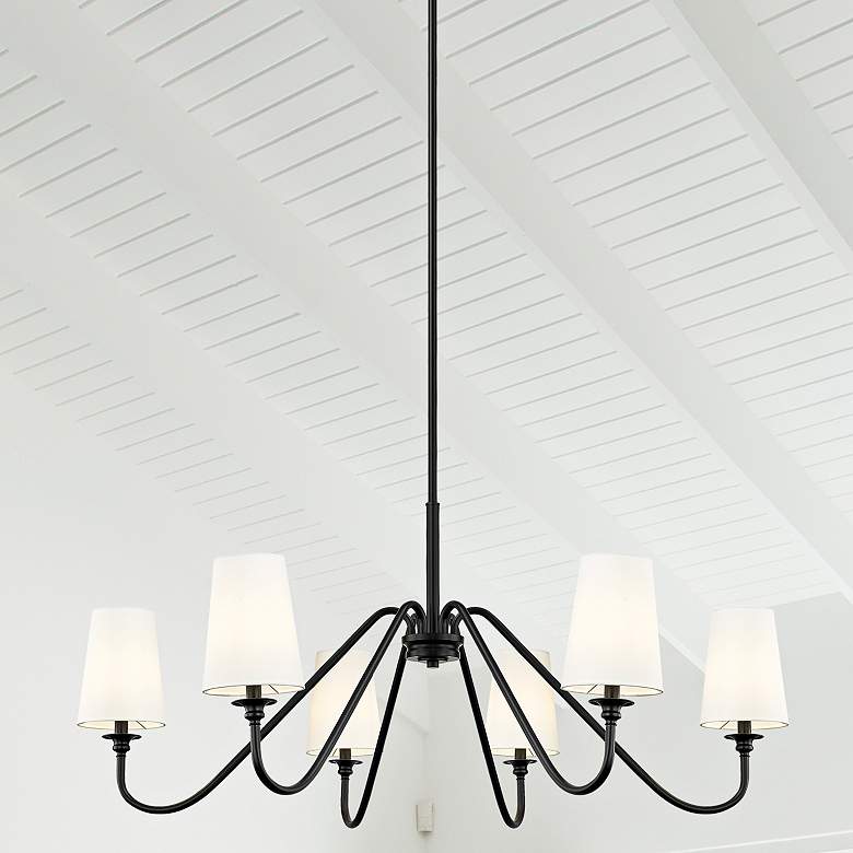 Image 2 Gianna 46 1/4" Wide Matte Black 6-Light Chandelier