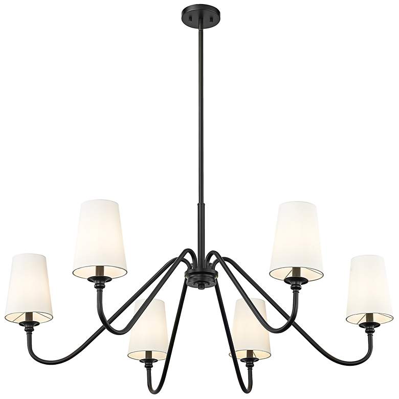Image 6 Gianna 46 1/4" Wide Matte Black 6-Light Chandelier more views