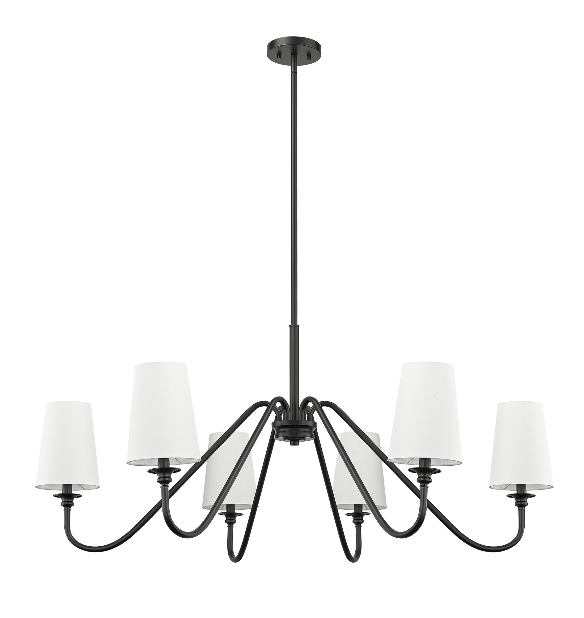 Gianna 46 1/4" Wide Matte Black 6-Light Chandelier in scene