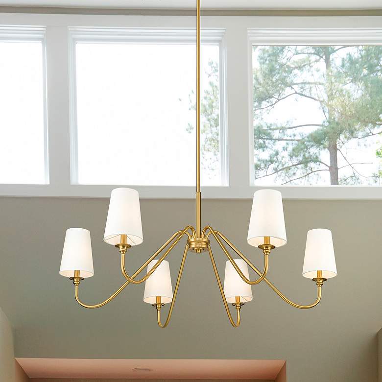 Image 1 Gianna 46 1/4" Wide Modern Gold 6-Light Chandelier