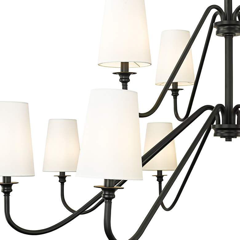 Image 5 Gianna 60 1/4" Wide Matte Black 12-Light 2-Tier Chandelier more views