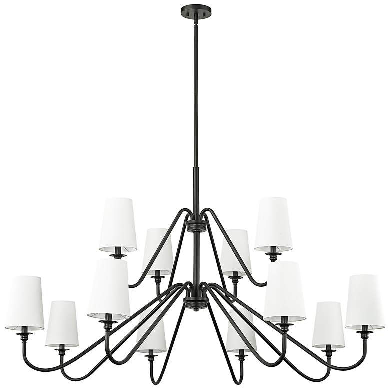 Image 6 Gianna 60 1/4" Wide Matte Black 12-Light 2-Tier Chandelier more views