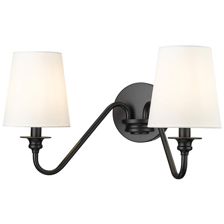 Image 2 Gianna 9 3/4" High Matte Black 2-Light Wall Sconce
