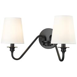 Gianna 9 3/4" High Matte Black 2-Light Wall Sconce