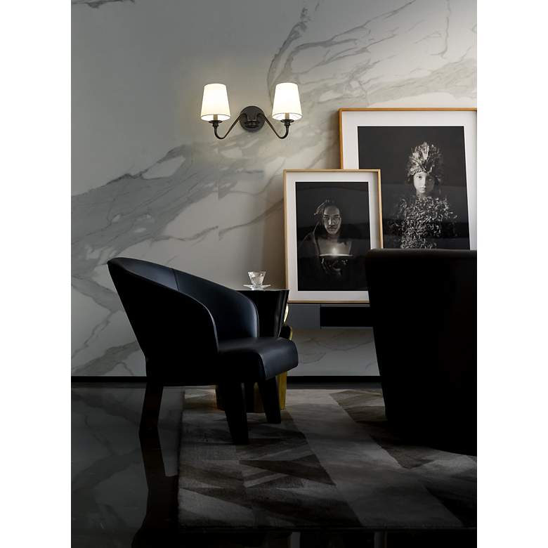 Image 4 Gianna 9 3/4" High Matte Black 2-Light Wall Sconce more views
