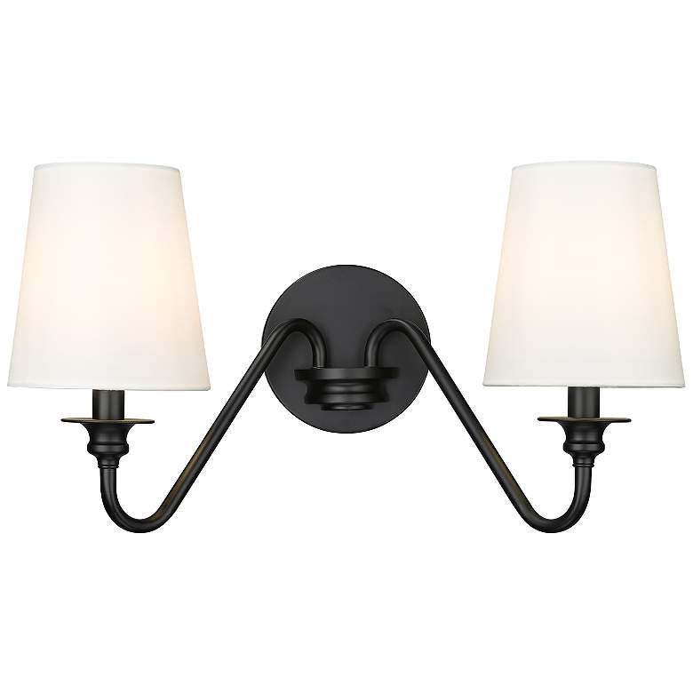 Image 5 Gianna 9 3/4" High Matte Black 2-Light Wall Sconce more views
