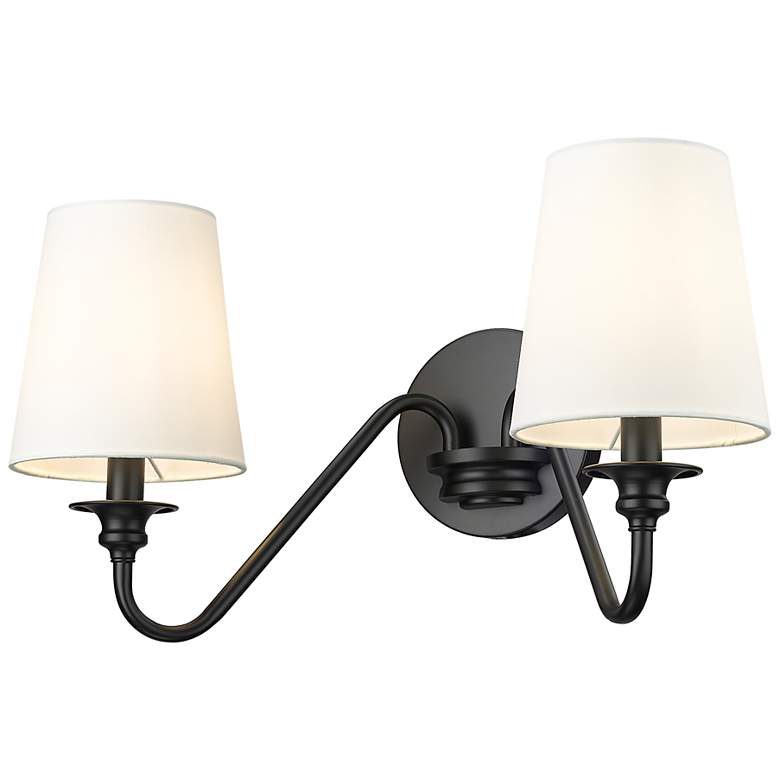 Image 6 Gianna 9 3/4" High Matte Black 2-Light Wall Sconce more views