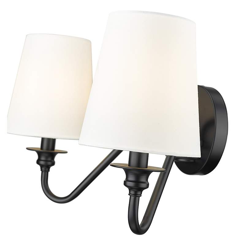 Image 7 Gianna 9 3/4" High Matte Black 2-Light Wall Sconce more views