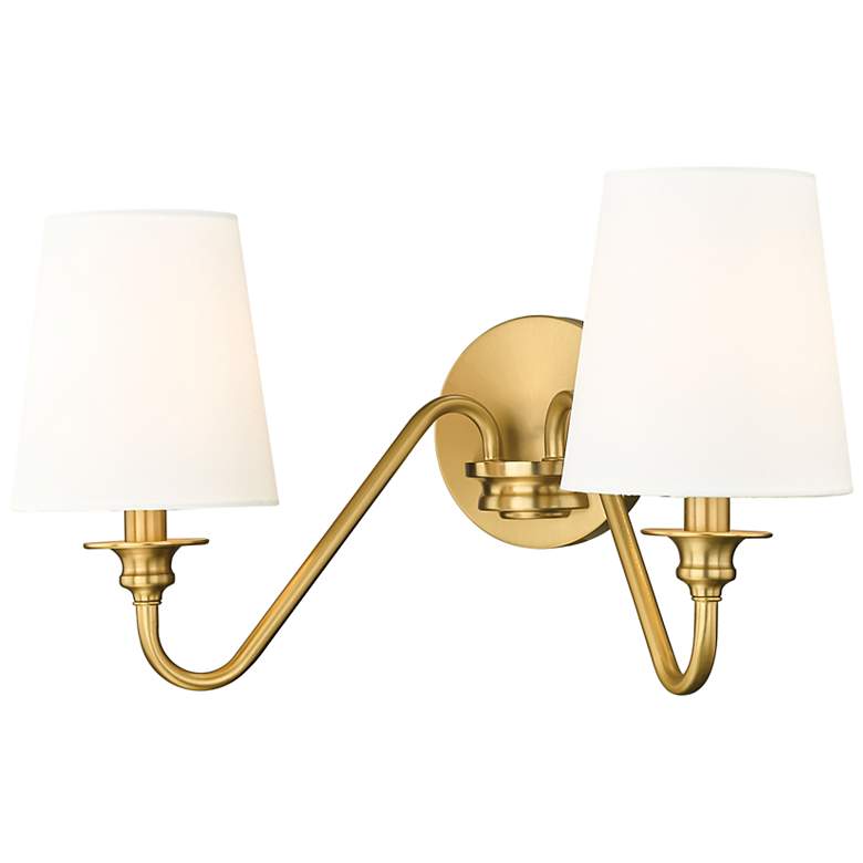 Image 3 Gianna 9 3/4" High Modern Gold 2-Light Wall Sconce