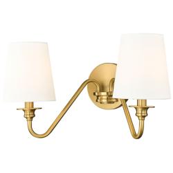 Gianna 9 3/4" High Modern Gold 2-Light Wall Sconce