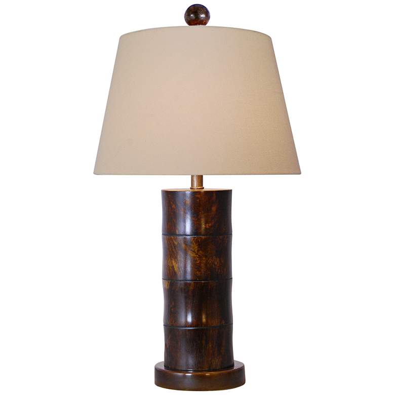 Image 1 Giant Bamboo Bronze-Brown Cylinder Table Lamp