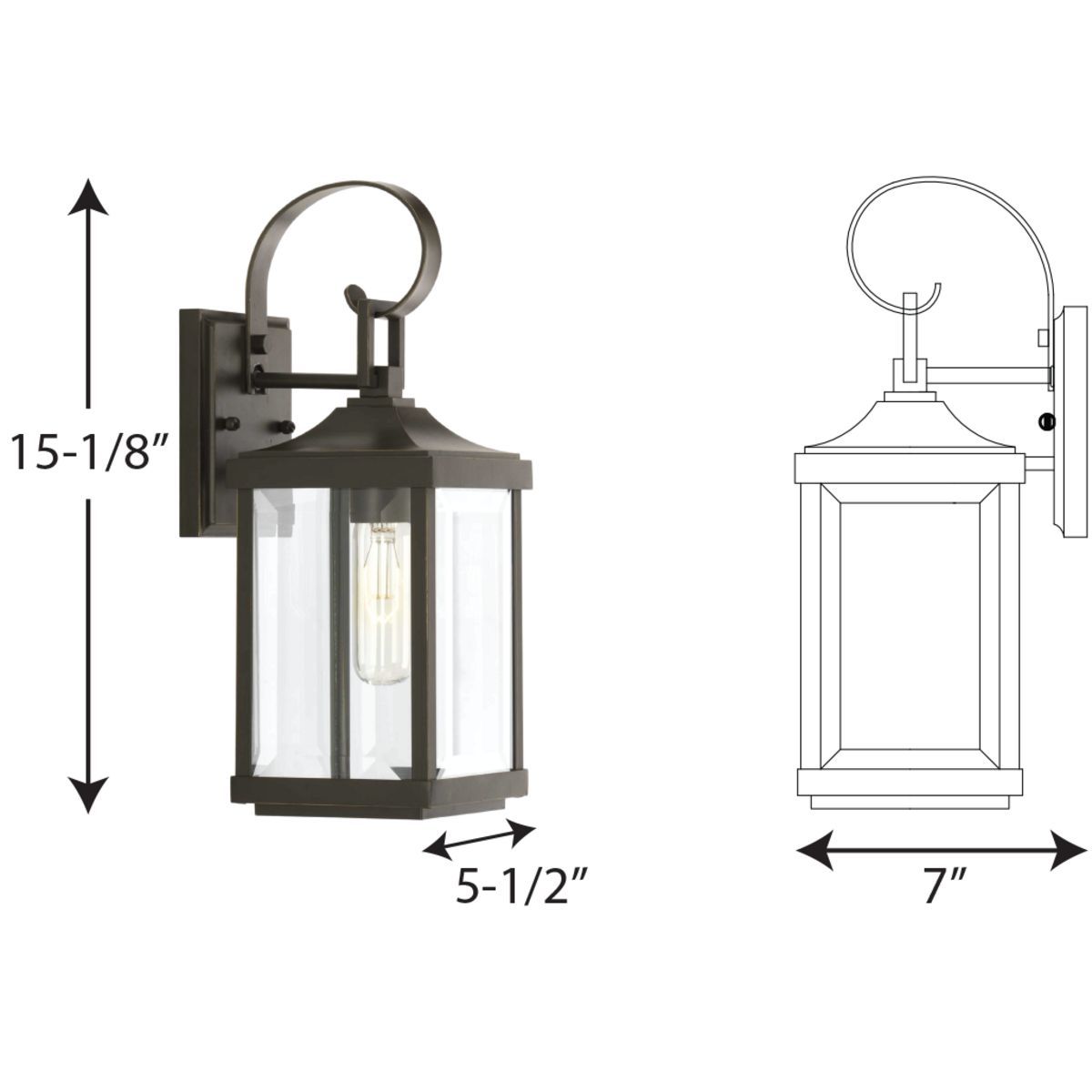 Gibbes Street Collection Antique Bronze 1-Light Small Wall Lantern