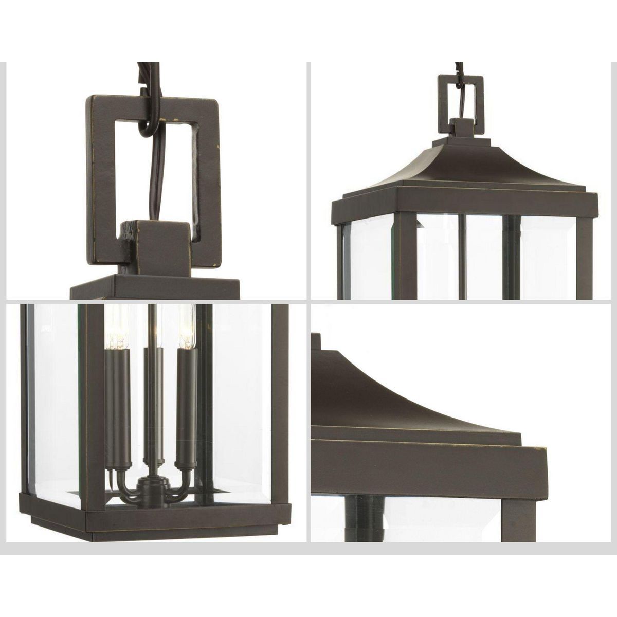 Image 6 Gibbes Street Collection Antique Bronze 3-Light Hanging Lantern more views