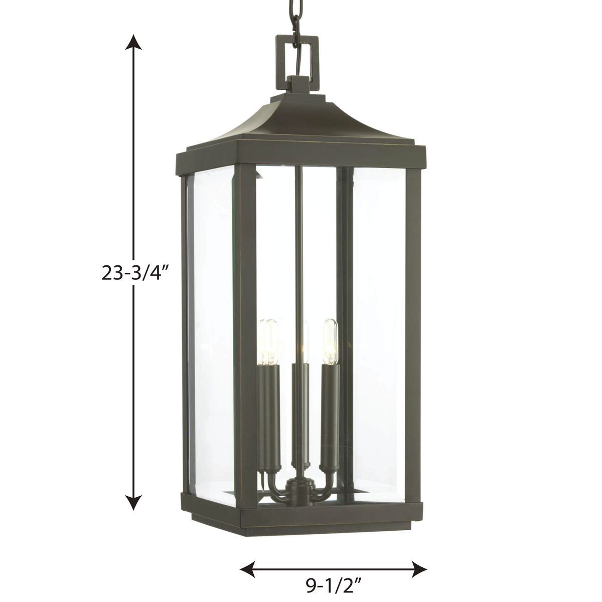 Image 7 Gibbes Street Collection Antique Bronze 3-Light Hanging Lantern more views
