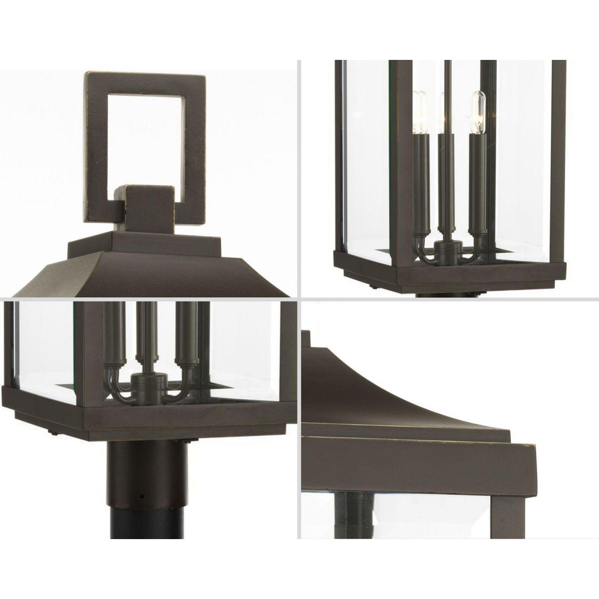 Image 5 Gibbes Street Collection Antique Bronze 3-Light Post Lantern more views