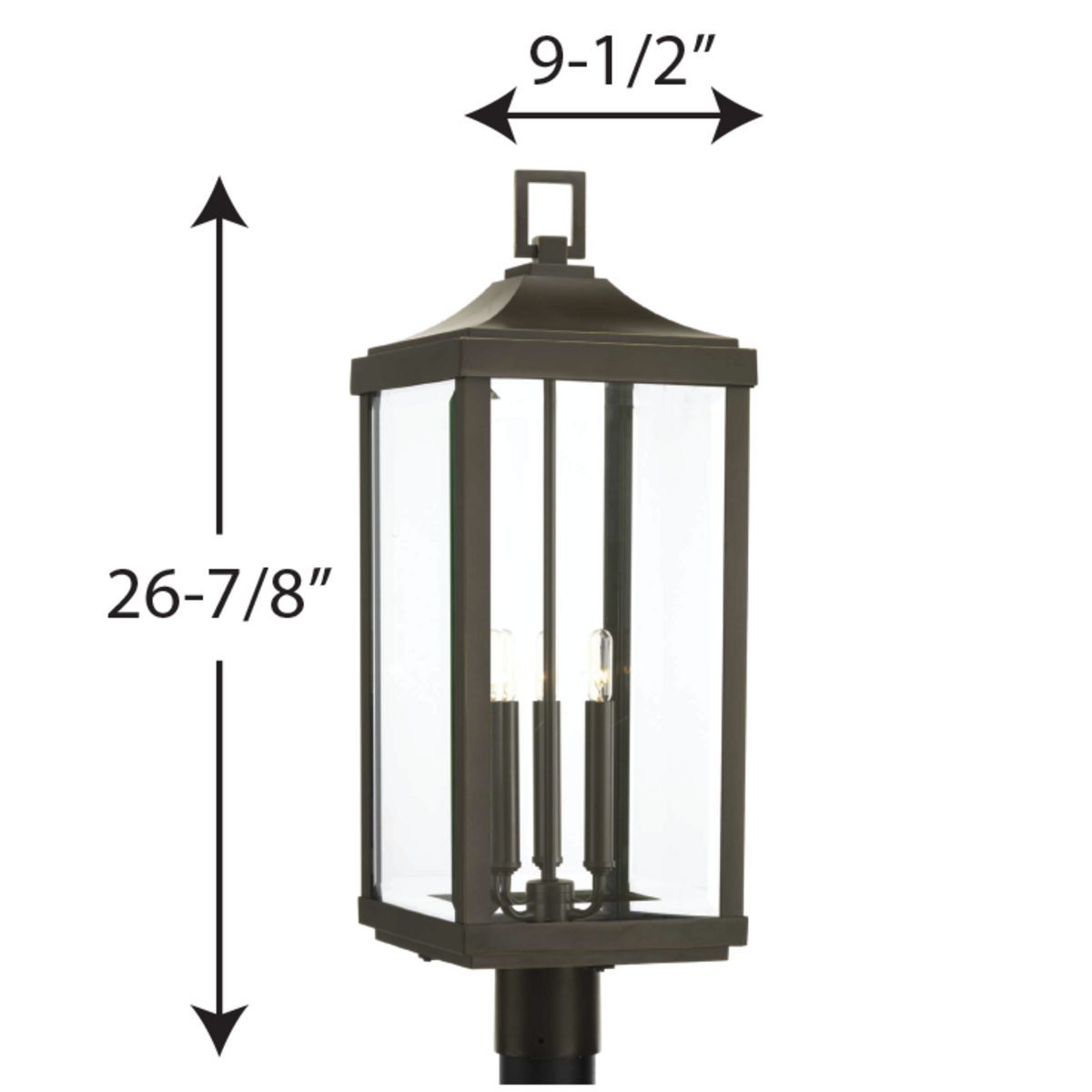 Image 6 Gibbes Street Collection Antique Bronze 3-Light Post Lantern more views